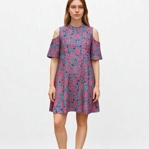 2/$15 Simply Southern Pineapple Print Cold Shoulder Dress Pockets Size M